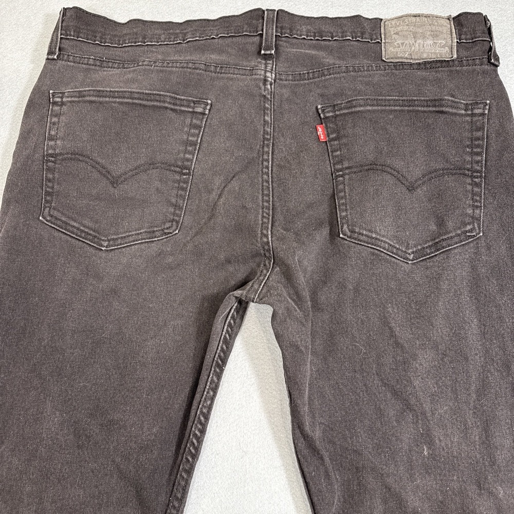 JEANS STRAIGHT Levi's 505 MENS 38X34 Regular Black Wash STRETCH - Picture 7 of 8